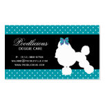 Dog Business Card Poodle Cute Polka Dot Blue