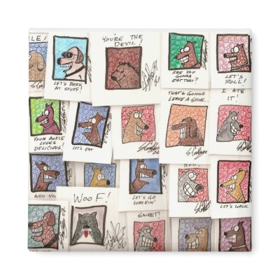 Dog cartoons magnets by conroyaltee