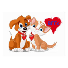 Dog Cat BFFs Valentine Cards to Hand Out for Kids Business Card Template