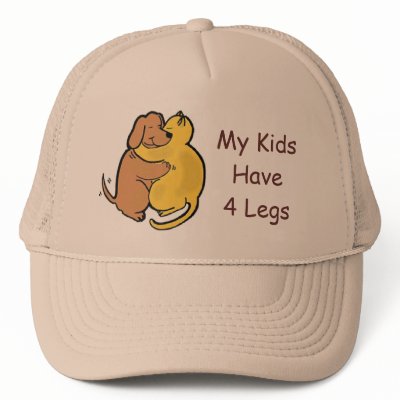 Dog & Cat Hug Hat My Kids Have 4 Legs by normagolden