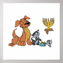 Dog cat mouse print