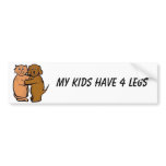 Dog & Cat Smile Bumper Sticker My Kids Have 4 Legs