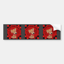 Dog Chequered Board Bumper Sticker
