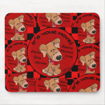 Dog Chequered Board Collage Mouse Pads