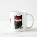 Dog Christmas hat on nose, black lab mix canine Coffee Mugs