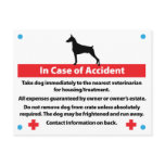 Dog Crate Card In Case of Emergency: Doberman Post Card