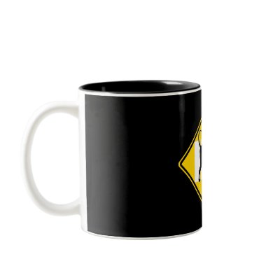 DOG CROSSING ROAD SIGN MUG by Sofia_Youshi