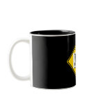 DOG CROSSING ROAD SIGN mugs