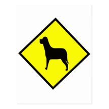 Dog Crossing Sign Post Card