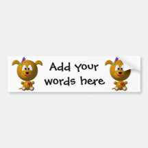 Dog: Cute dog with dragonfly! Bumper Stickers