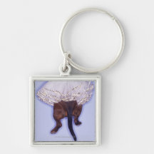 Dog dressed up key chains
