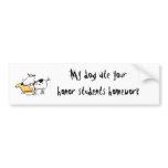 Dog eating hw bumpersticker bumper sticker