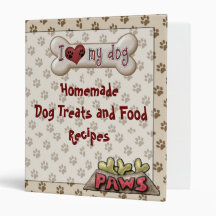 Dog Food Treat Recipe Book Binder Cookbook