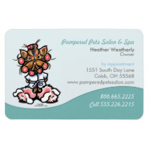 Dog Groomer Pet Spa Business Seafoam Magnets