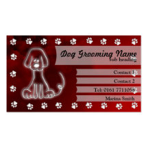 Dog Grooming Business Card [red]