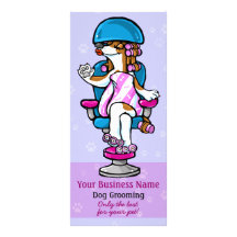 Dog Grooming Service marketing promo card Customized Rack Card