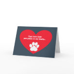 Dog Heart and Pawprint Sympathy Card