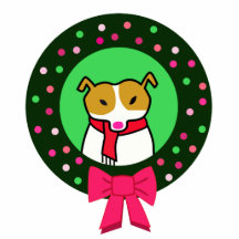 Dog Holiday Ornament - green Photo Cutout