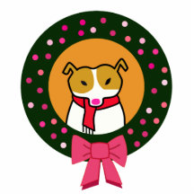 Dog Holiday Ornament - orange Cut Outs
