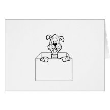 Dog in a Box Greeting Cards