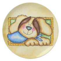 dog in a box plate plates