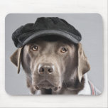Dog in sweater and cap mousepads