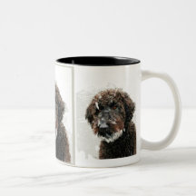 Dog: labradoodle painting mugs