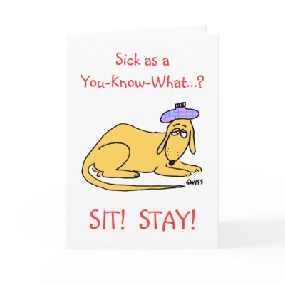 Dog Lovers Cartoon Get Well Greeting Card by Swisstoons