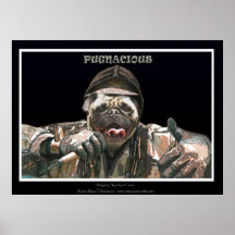Dog-lover's Pug Rap-singer Pup Fun Poster