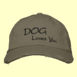 DOG Loves You Destroyed Hat embroidered hats
