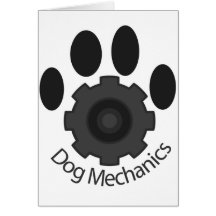 Dog Mechanics gear Greeting Cards