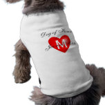 Dog of Honour Monogram Wedding Dog Shirt pet clothing