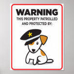 dog on guard sign poster