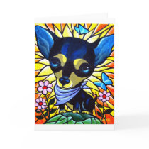 DOG PAINTING ART CHIHUAHUA - MULTI GREETING CARD