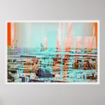 Dog patching Panorama in San francisco city posters