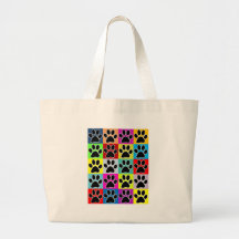 dog paw coloured canvas bags