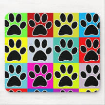 dog paw coloured mousepad