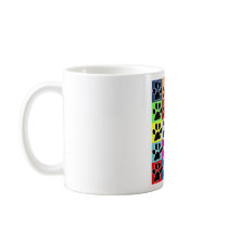 dog paw coloured coffee mugs