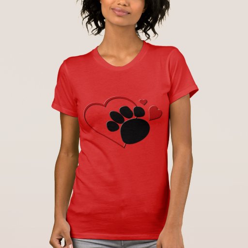 Dog Paw Hearts I Love my Dog T-shirt