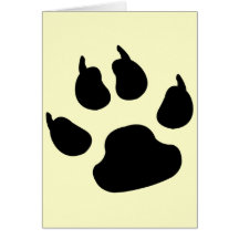 Dog Paw Print Greeting Card