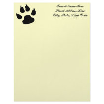 Dog Paw Print Custom Letterhead