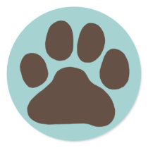 Dog Paw Print Round Sticker