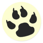 Dog Paw Print Round Stickers