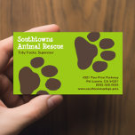 Dog Paw Prints on Green (Customizable) Business Cards