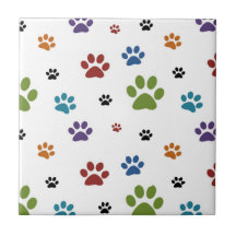 Dog Paw Prints Tile