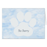 Dog Pawprint So Sorry Sympathy Card