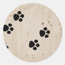 Dog Paws Round Stickers