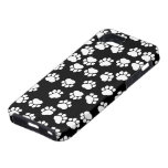 Dog Paws Traces Pawprints White, Black iPhone 5 Case