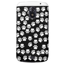Dog Paws Traces Pawprints White, Black Samsung Galaxy Nexus Covers