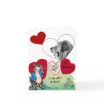 Dog Photo Vintage Valentine 6 Greeting Card